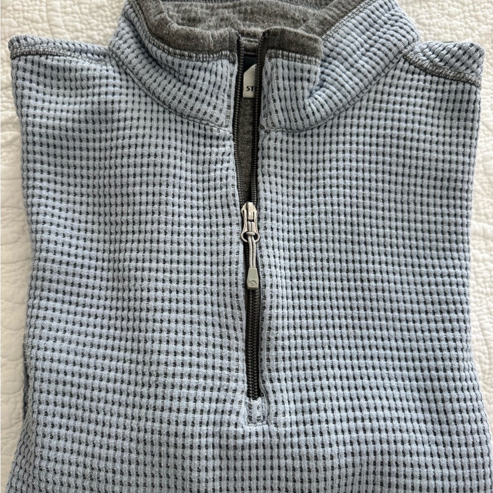 Light Blue Waffle Knit Quarter-Zip Pullover w/ Beaver Creek Logo Women’s XL